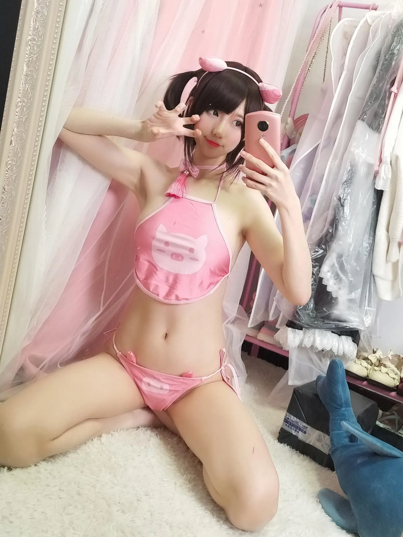 Nagesa魔物喵 – NO.40 猪猪粉肚兜 [29P]插图9